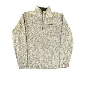 Eddie Bauer Mens Heathered Pullover Radiator Fleece XL Olive Cream 1/4-Zip NWT